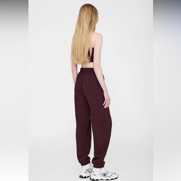 Anine Bing Karter Joggers Burgundy Size Medium NEW Women's Burgundy Sweatpants - Picture 5 of 16